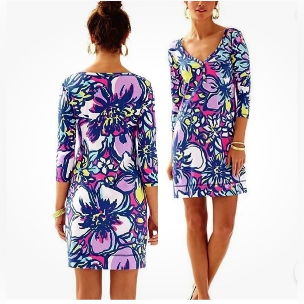 Lily Pulitzer Palmetto Tshirt Dress Tropical Pink Catwalk Dress Size XSmall